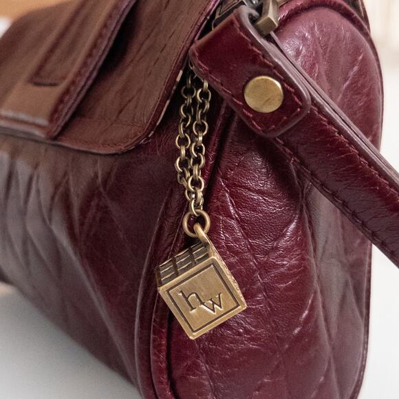 Helen Welsh Genuine Leather Burgundy Wristlet Purse Wallet Bag - Picture 5 of 8